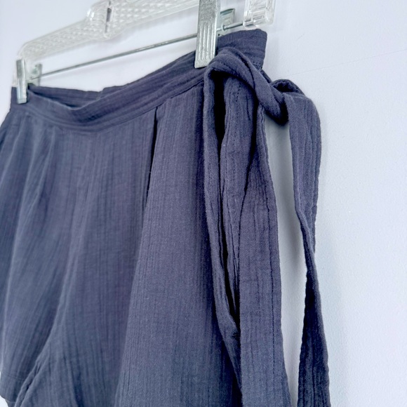 Aritzia Community 100% Organic Cotton Gauze Textured Shorts S Blue Gray Boho - Picture 5 of 12
